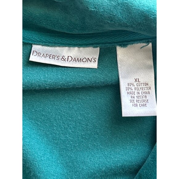 Drapers & Damons XL Green Zip-Up Jacket Diamond Quilted Detail Heart Zipper Pull - Picture 4 of 7